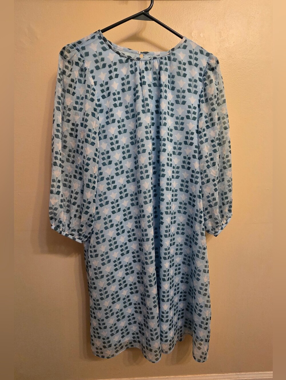 Ann Taylor Floral Chiffon Shift Dress 6 Cottagecore Romantic BohoChic Mod Retro